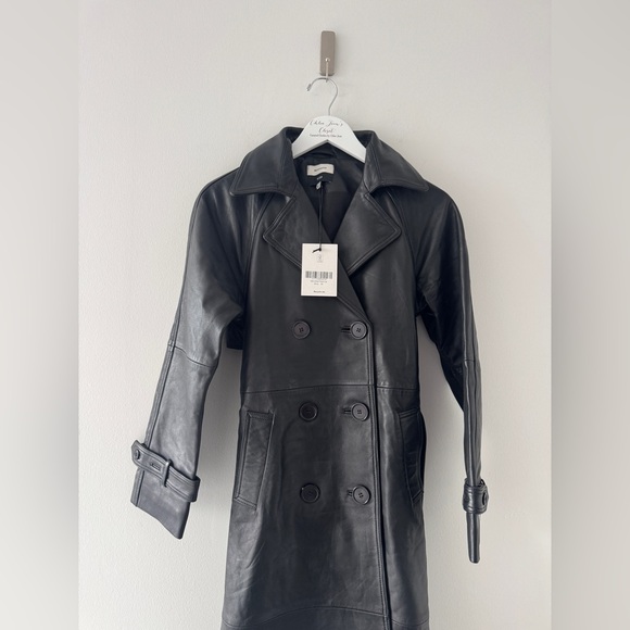 REFORMATION Veda Ashland Leather Black Trench XS - Picture 4 of 8
